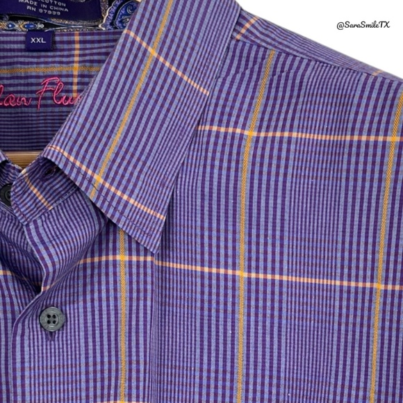 ALAN FLUSSER Colorful Plaid Long Sleeve Button Down Shirt - Picture 2 of 12